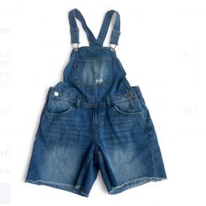 Levi’s SHORTALL Girls Size 10 Reg Denim Short Overalls Denim Jean Youth Boho